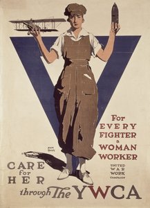 Per ogni combattente una lavoratrice, manifesto di propaganda della YWCA della Prima Guerra Mondiale